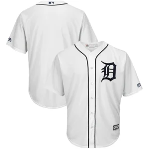 Mens Detroit Tigers Majestic White Official Cool Base Team Jersey