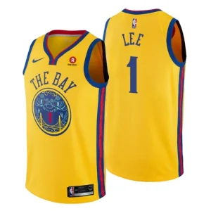 Mens Golden State Warriors 1 Damion Lee City Gold Swingman Jersey