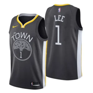 Mens Golden State Warriors 1 Damion Lee Statement Black Swingman Jersey