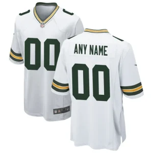 Mens Green Bay Packers Nike White Custom Game Jersey