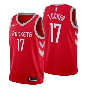 Mens Houston Rockets 17 P.J. Tucker Icon Red Swingman Jersey