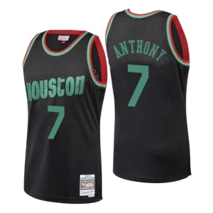 Mens Houston Rockets 7 Carmelo Anthony Black Hardwood Classics Christmas Jersey