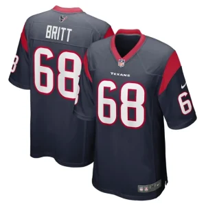 Mens Houston Texans Justin Britt Nike Navy Game Jersey