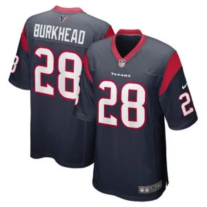 Mens Houston Texans Rex Burkhead Nike Navy Game Player Jersey