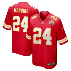 Mens Kansas City Chiefs Elijah McGuire Nike Red Game Player Jersey