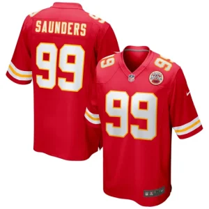 Mens Kansas City Chiefs Khalen Saunders Nike Red Game Jersey