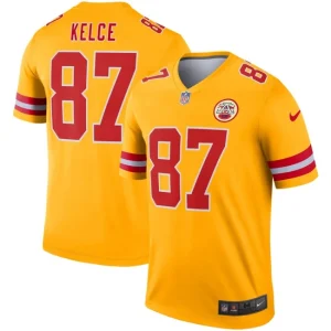 Mens Kansas City Chiefs Travis Kelce Nike Gold Inverted Legend Jersey