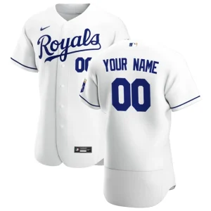 Mens Kansas City Royals Nike White Home Custom Jersey