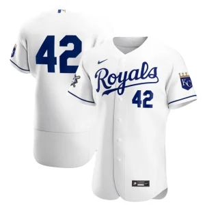 Mens Kansas City Royals Nike White Home Jackie Robinson Day Jersey