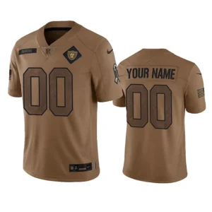 Mens Las Vegas Raiders Active Player Custom 2023 Brown Salute To Service