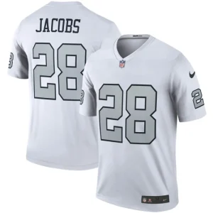 Mens Las Vegas Raiders Josh Jacobs Nike White Color Rush Legend Player Jersey