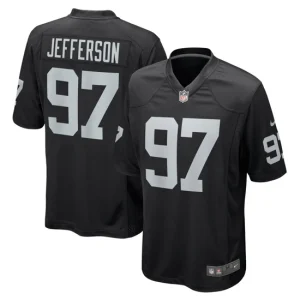 Mens Las Vegas Raiders Quinton Jefferson Nike Black Game Jersey