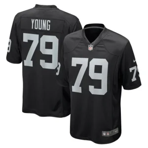 Mens Las Vegas Raiders Sam Young Nike Black Game Player Jersey