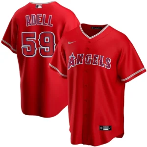 Mens Los Angeles Angels Jo Adell Nike Red Player Name Jersey