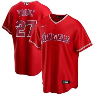 Mens Los Angeles Angels Mike Trout Nike Red Alternate Player Name Jersey