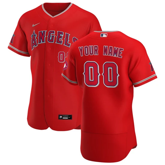 Mens Los Angeles Angels Nike Scarlet Alternate Custom Jersey