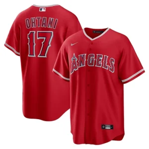 Mens Los Angeles Angels Shohei Ohtani 17 Red Jersey