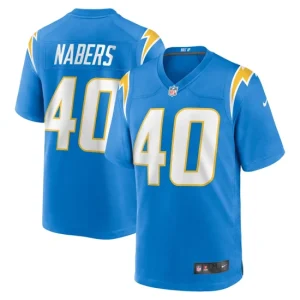 Mens Los Angeles Chargers Gabe Nabers Nike Powder Blue Team Game Jersey