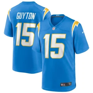 Mens Los Angeles Chargers Jalen Guyton Nike Powder Blue Game Player Jersey