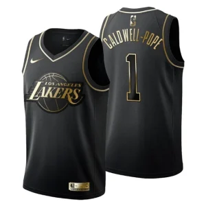 Mens Los Angeles Lakers 1 Kentavious Caldwell-Pope Golden Edition Black Fashion Jersey