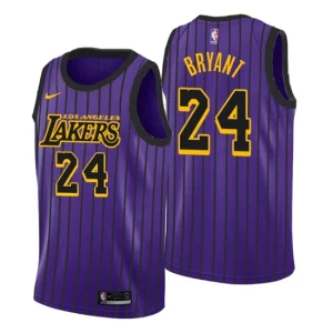 Mens Los Angeles Lakers 24 Kobe Bryant City Purple Swingman Jersey