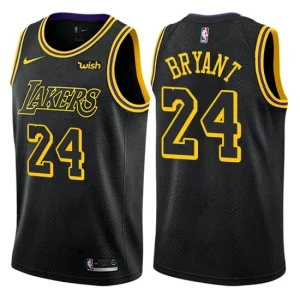 Mens Los Angeles Lakers 24 Kobe Bryant Retired Player City Edition Black Swingman Jersey