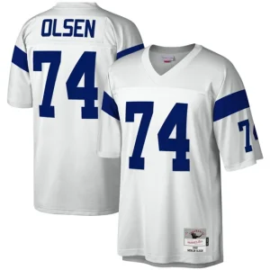 Mens Los Angeles Rams Merlin Olsen Mitchell & Ness White 1969 Legacy Jersey