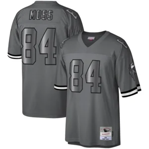 Mens Minnesota Vikings Randy Moss Mitchell & Ness Charcoal 1998 Retired Player Metal Legacy Jersey