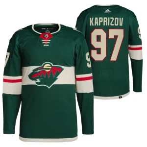 Mens Minnesota Wild Kirill Kaprizov 97 Home Green 2021-22 Primegreen Authentic Pro