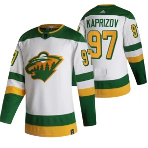 Mens Minnesota Wild Kirill kaprizov 97 2021 Reverse Retro Authentic White