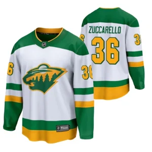 Mens Minnesota Wild Mats Zuccarello 36 2021 Reverse Retro White Special Edition