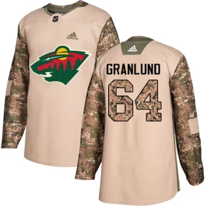 Mens Minnesota Wild Mikael Granlund 64 Authentic Camo Veterans Day Practice