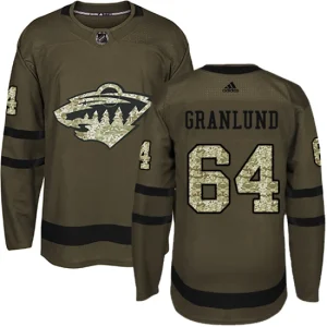 Mens Minnesota Wild Mikael Granlund 64 Authentic Green Salute to Service