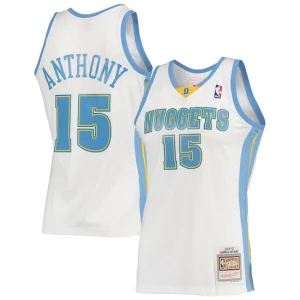 Mens Mitchell & Ness Carmelo Anthony White Denver Nuggets 2006-07 Hardwood Classics Swingman Jersey