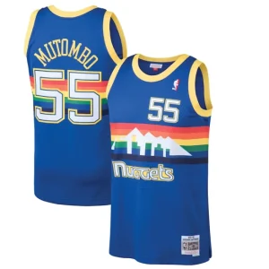 Mens Mitchell & Ness Dikembe Mutombo Blue Denver Nuggets 1991-92 Hardwood Classics Swingman Jersey