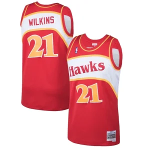 Mens Mitchell & Ness Dominique Wilkins Red Atlanta Hawks 1986-87 Hardwood Classics Swingman Jersey