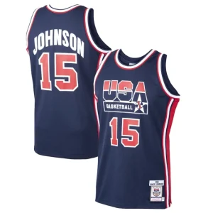 Mens Mitchell & Ness Magic Johnson Navy USA Basketball Home 1992 Dream Team Authentic Jersey