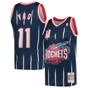 Mens Mitchell & Ness Yao Ming Navy Houston Rockets Hardwood Classics 2002-03 Swingman Jersey