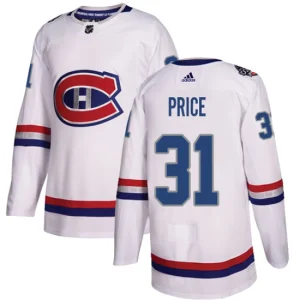 Mens Montreal Canadiens Carey Price 31 Authentic White 2017 100 Classic