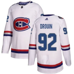 Mens Montreal Canadiens Jonathan Drouin 92 Authentic White 2017 100 Classic