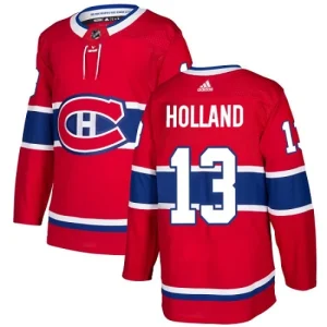 Mens Montreal Canadiens Peter Holland 13 Authentic Red Home