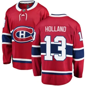 Mens Montreal Canadiens Peter Holland 13 Breakaway Red Fanatics Branded Home