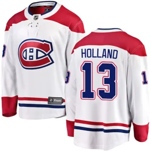 Mens Montreal Canadiens Peter Holland 13 Breakaway White Fanatics Branded Away