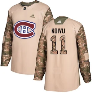 Mens Montreal Canadiens Saku Koivu 11 Authentic Camo Veterans Day Practice