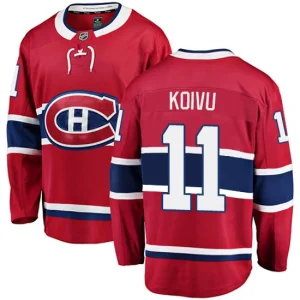 Mens Montreal Canadiens Saku Koivu  11 Breakaway Red Fanatics Branded Home