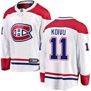 Mens Montreal Canadiens Saku Koivu 11 Breakaway White Fanatics Branded Away