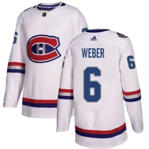 Mens Montreal Canadiens Shea Weber 6 White 2017 100 Classic Authentic