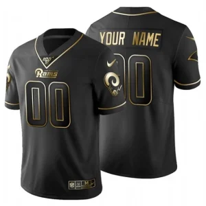 Mens NFL Los Angeles Rams Custom Nike Black Golden Edition