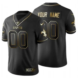 Mens NFL New Orleans Saints Custom Nike Black Golden Edition