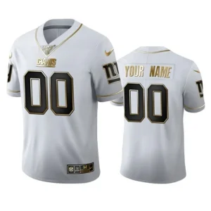 Mens NFL New York Giants Custom Nike White Golden Edition